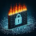 Cyber threat monitoring screen representing firewall protection